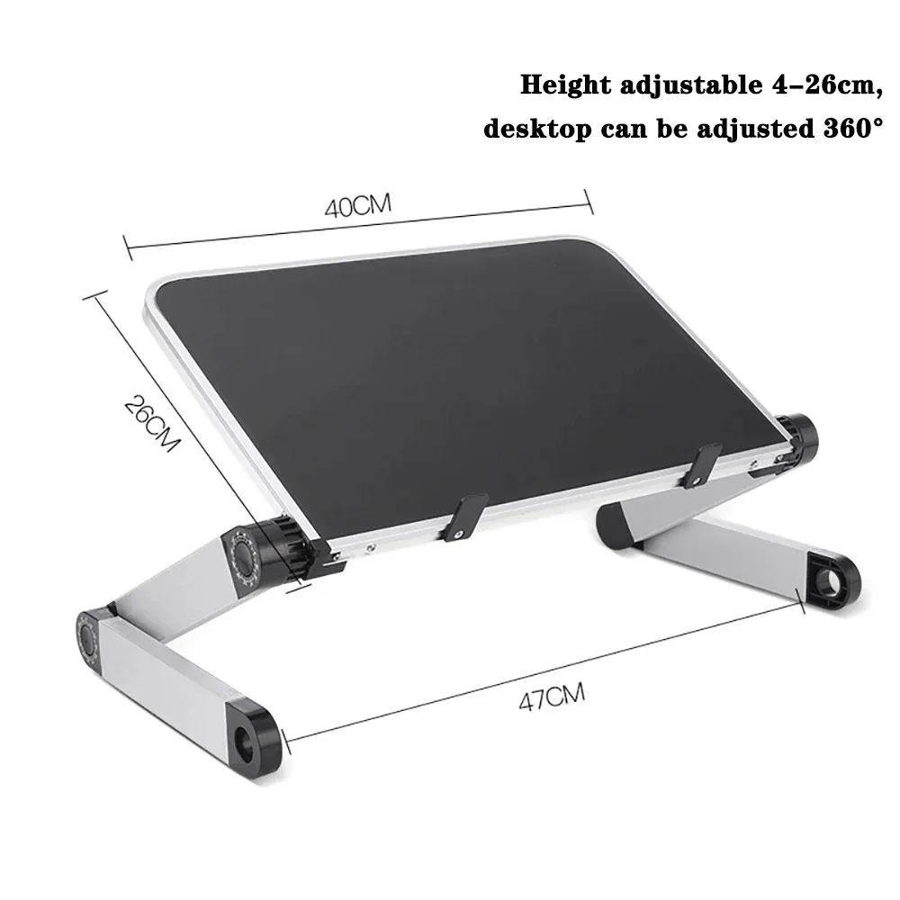Soporte de mesa para ordenador, radiador de aluminio ajustable portátil, mesa ergonómica para ordenador portátil, soporte antideslizante plegable multifuncional