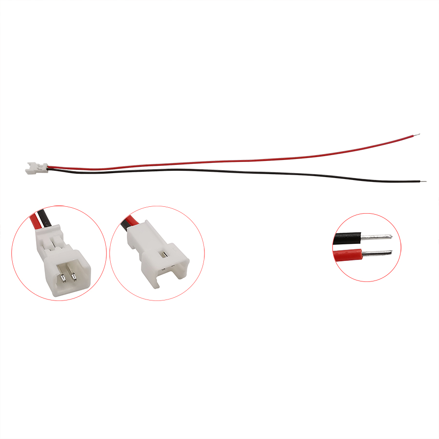 Connecteur de câble JST à 2 broches avec fils de 15CM, 100/50 paires, Jack Micro mâle femelle de 1.25mm