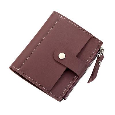 Cartera larga de piel para mujer, cartera con broche para mujer, , cartera para mujer, tarjetero para mujer , bolsillo para mujer y adolescente: Purple 1