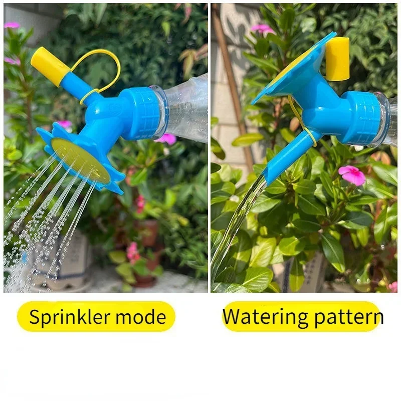 Aspersor de agua para plantas y flores de jardín, bebederos para flores, botella, regaderas, aspersor 2 en 1, boquilla de aspersor de plástico