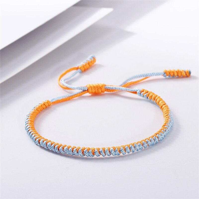 35 farben Tibetischen Buddhistischen Geflochtenen Seil Knoten Armbinde Charme Handgemachte Glück Weben Gewinde Armreifen Für Frauen Männer Modeschmuck