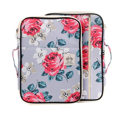 Nylon multifunktionel  a4 mappe dokumenttaske business dokumentmappe opbevaring organisator taske papirvarer skole kontorartikler: Rød rose