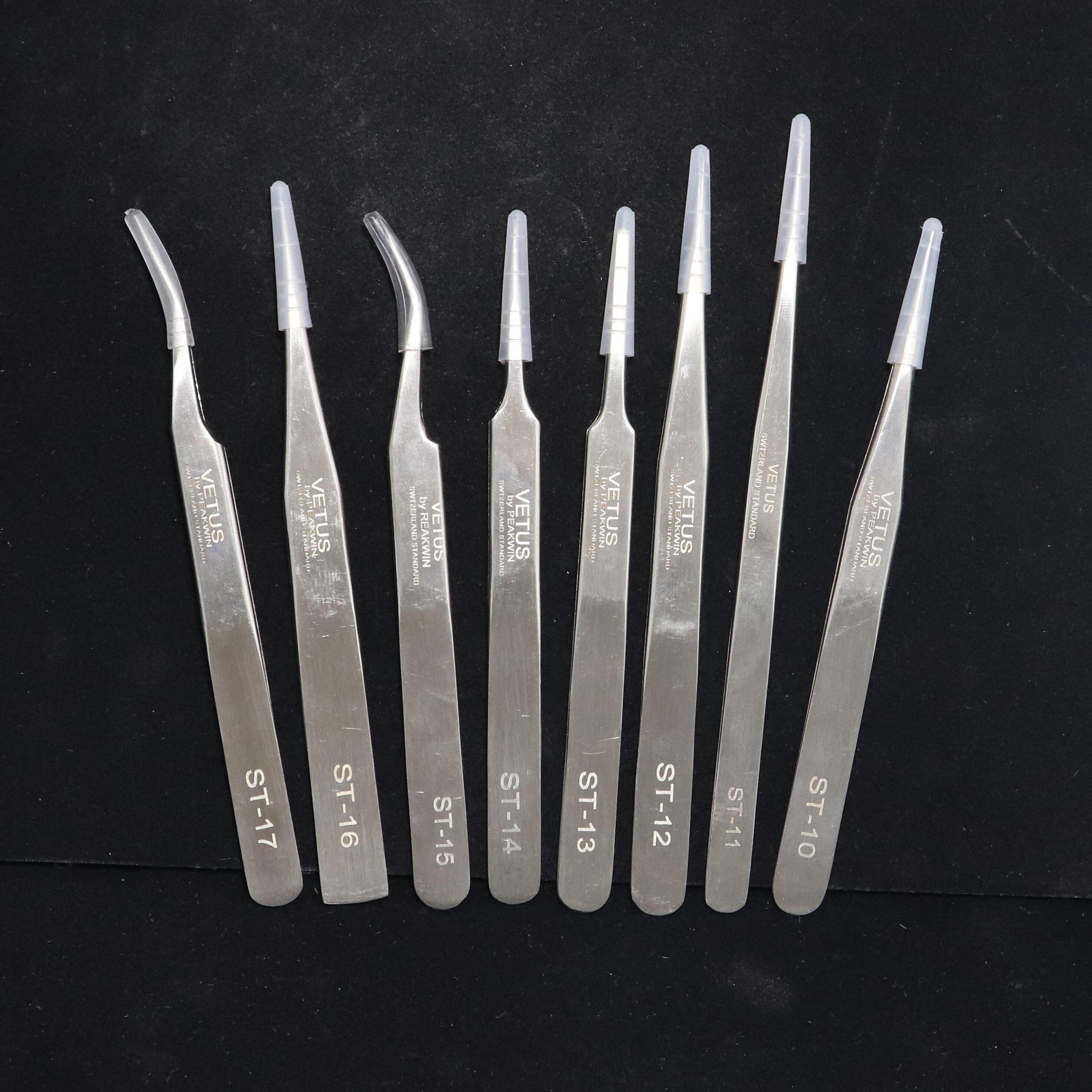 Volume Lash Tweezers Stainless Steel Anti-static Curved Straight Tip Eyelash Tweezers for Eyelash Extension Makeup Tool