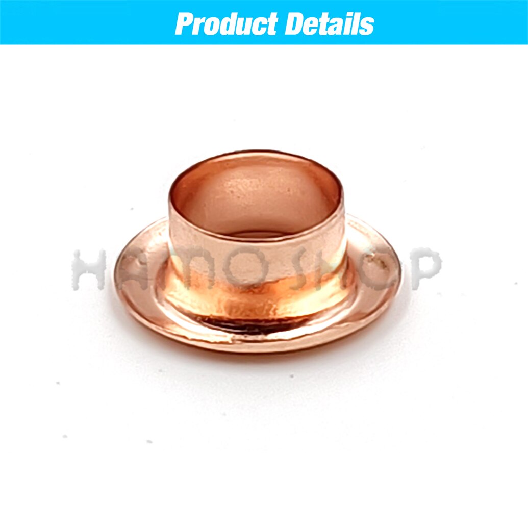 100 Uds. Ojales de Metal con agujeros de Color oro rosa con arandela para accesorios de artesanía de cuero Diy zapatos cinturón gorra bolsa etiquetas ropa
