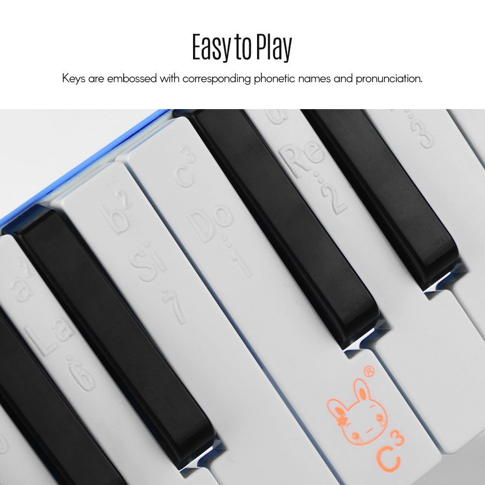 Melodica portátil de 27 teclas para estudiantes, armónica de resina de ingeniería ABS con bolsa para amantes de la música