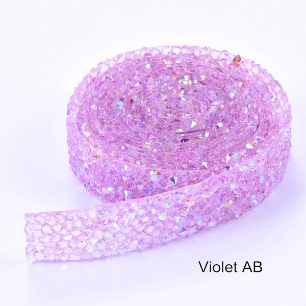 1 Yard/Lot Breedte 15 M Vele Kleuren Steentjes Banding Kristal Zilveren Steentjes Trim Banding Riem Rhinestones Trimmen Diy b3838: Violet AB