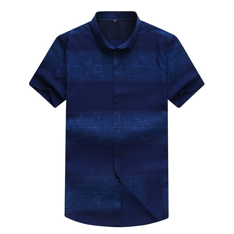 Plus store sommer herre stribede skjorter 10xl 8xl 6xl 5xl kortærmede skjorter herre mærke tøj herre skjorter social loose fit bomuld: 2 / 6xl