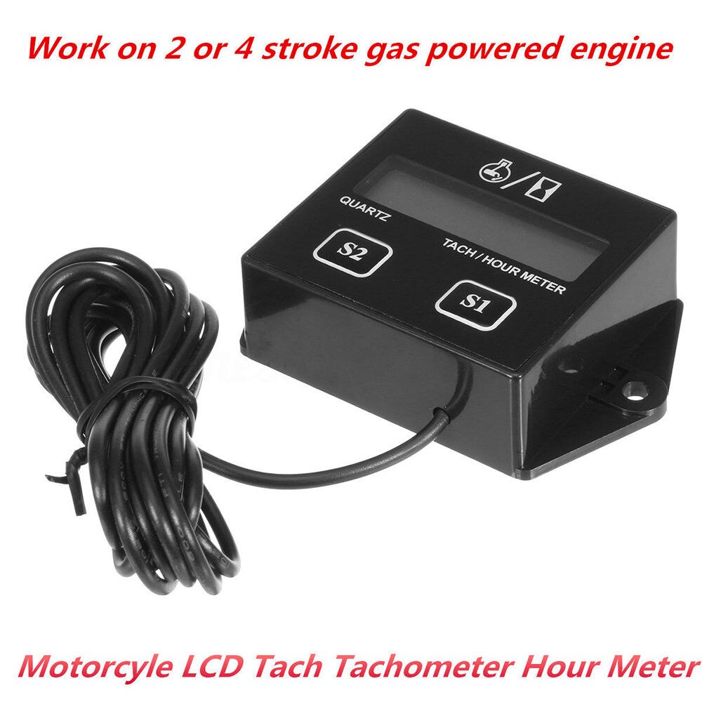 Universal LCD Display Hour Meter Motorcycle ATV Scooter Marine Boat Gauge Digital Display Speed Timer Without Battery