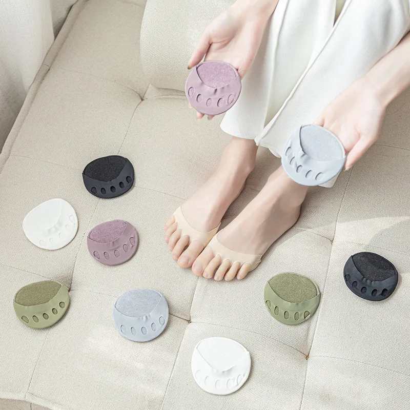 Vijf Tenen Voorvoet Pads Voor Vrouwen Hoge Hakken Half Inlegzolen Eelt Likdoorns Voetpijnverzorging Absorbeert Schok Sokken Teen Pad Inserts Voet