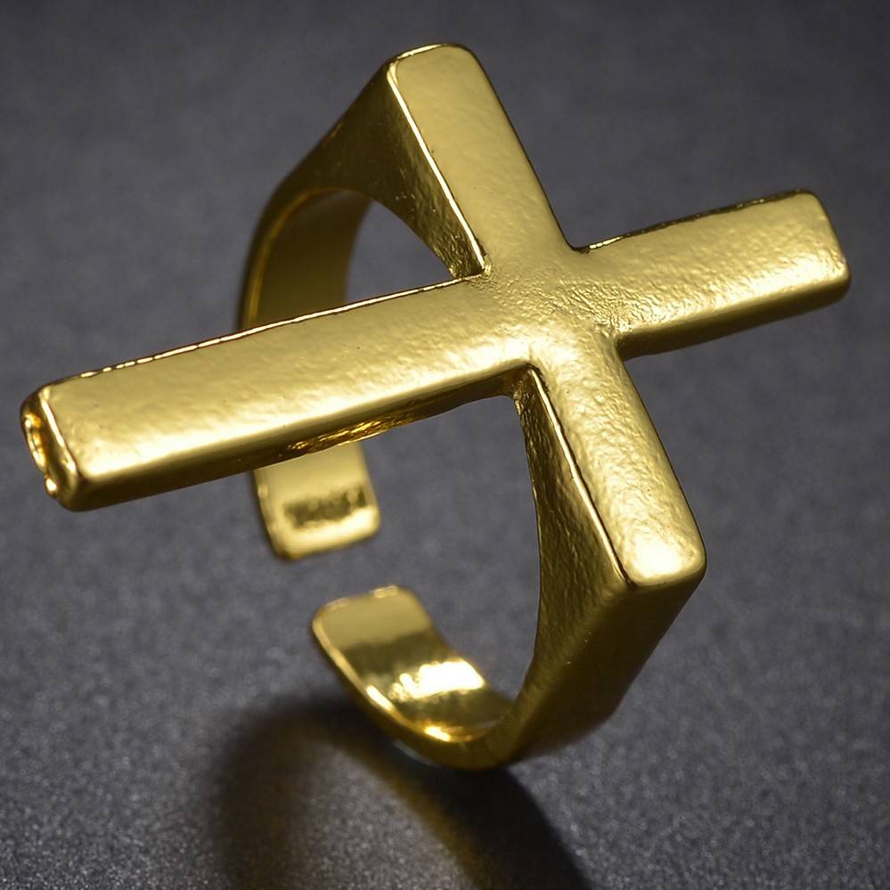 Bague croix noire Vintage pour femmes, gothique, Punk, Steampunk, jésus, pour hommes, fille et garçon, fête, bijoux masculins à la: Orange
