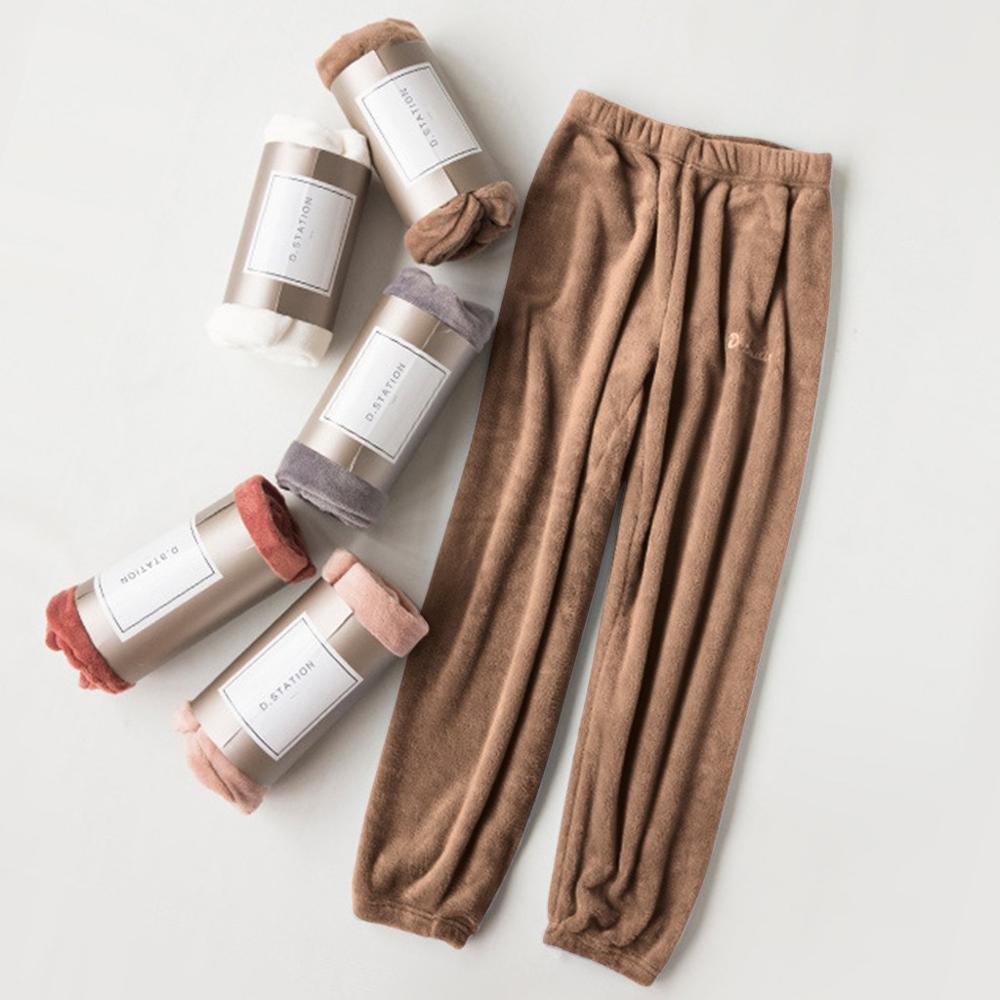 Nova mulher inverno macio plush lounge flanela pijama pijama pijama invierno mujer pantalones de pijamas mujer invierno j26