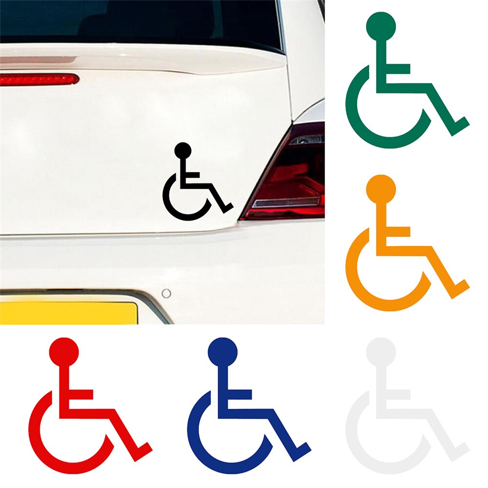 Bil klistermærke handicap symbol klistermærker biloverførsler handicap tegn til biler kæledyrsmateriale selvklæbende 1pc let at fjerne