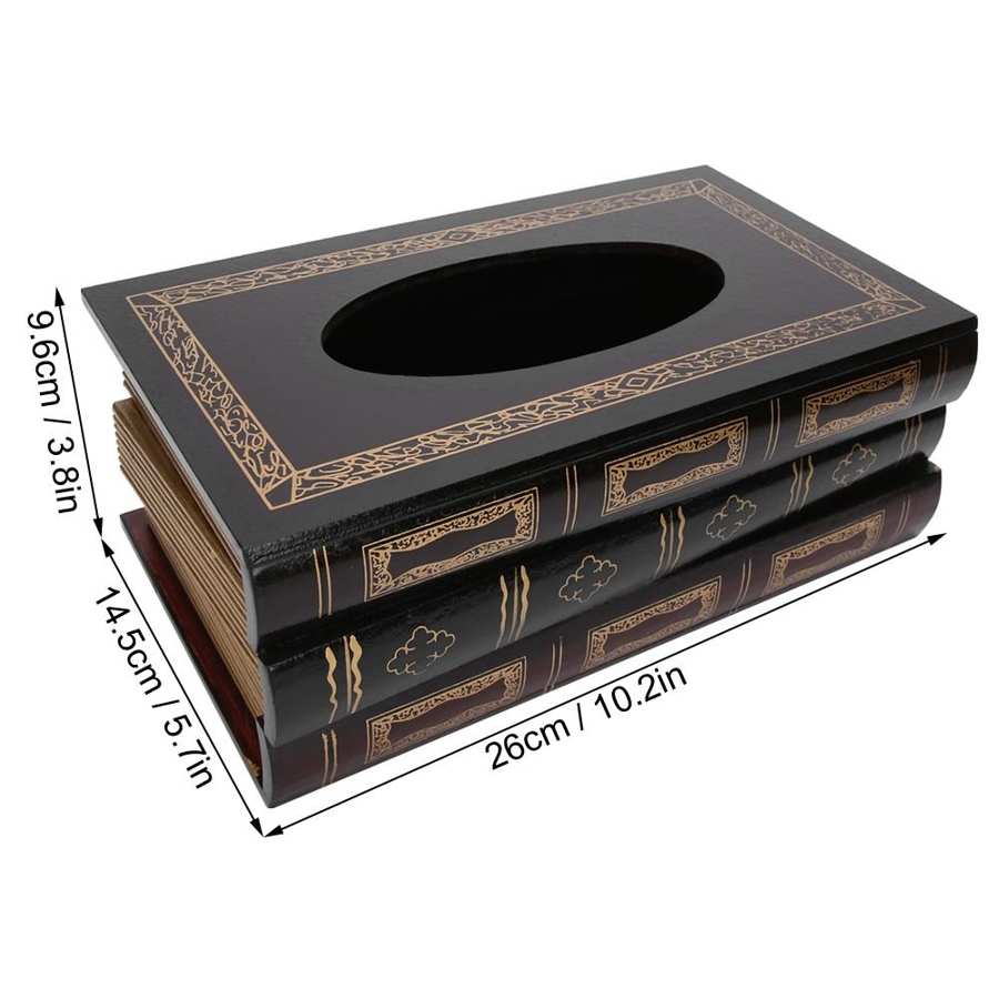 Boek Vorm Tissue Doos Houten Bruin Retro Europese Stijl Grote Capaciteit Servet Doos Houder Dispenser 2 Stijlen