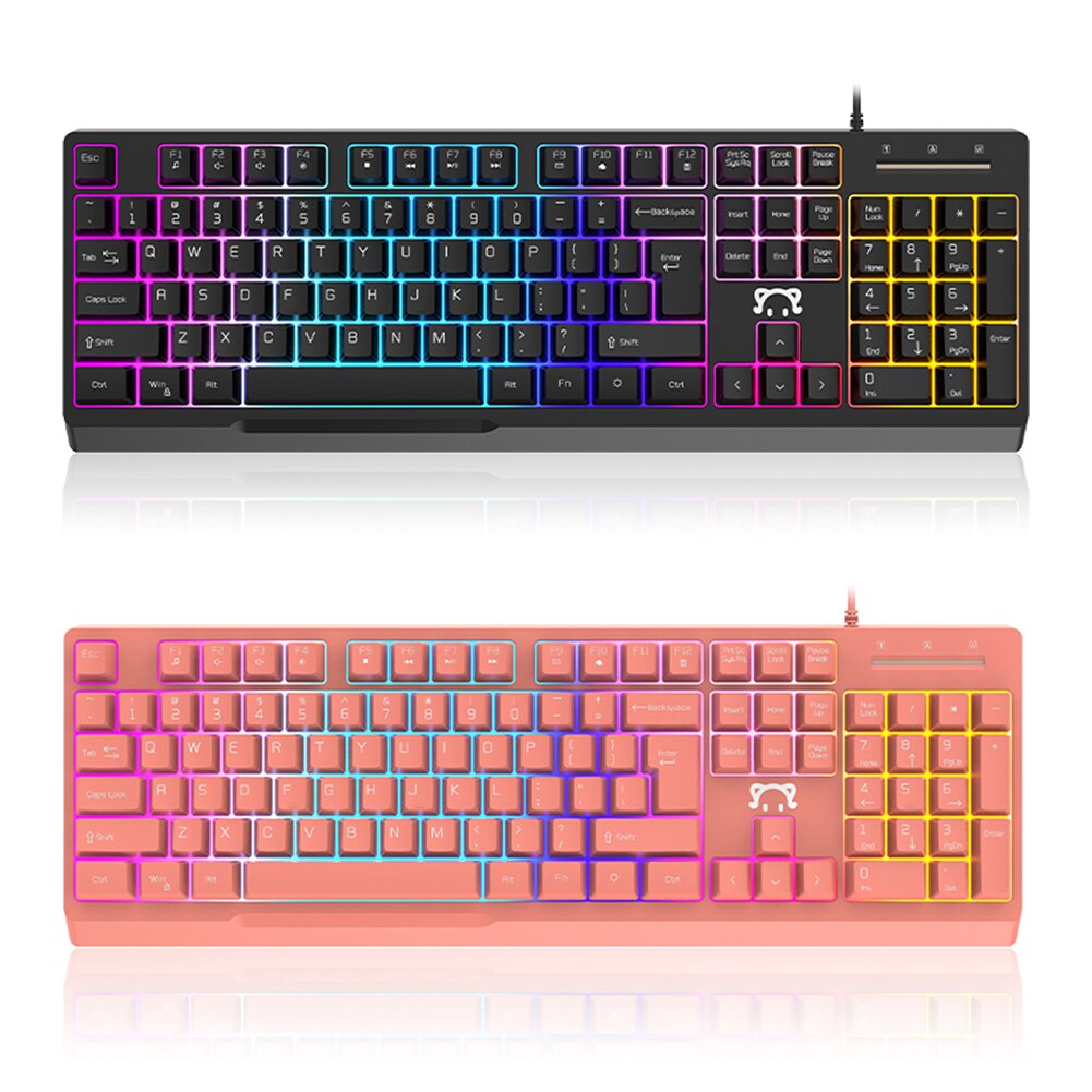 STK090 104 Keys USB Wired RGB Backlight Mechanical Hand Ergonomic Gamer Keyboard Wired Keyboard Mini Bluetooth Keyboard