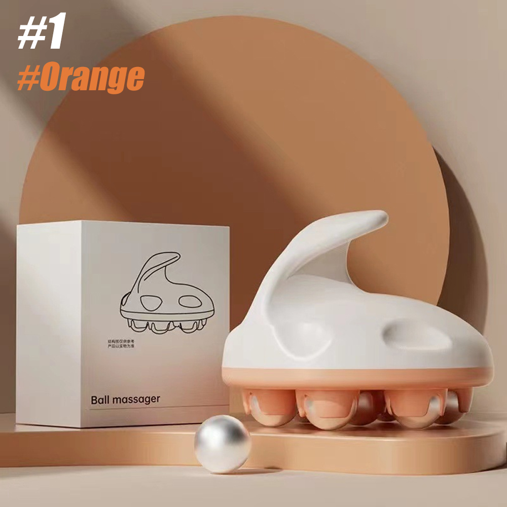 Massaggiatore a rullo manuale per massaggio anticellulite, sfera per massaggio dei tessuti profondi per schiena, collo, piedi, spalle, con 7 rulli metallici a 360 gradi: MULTI