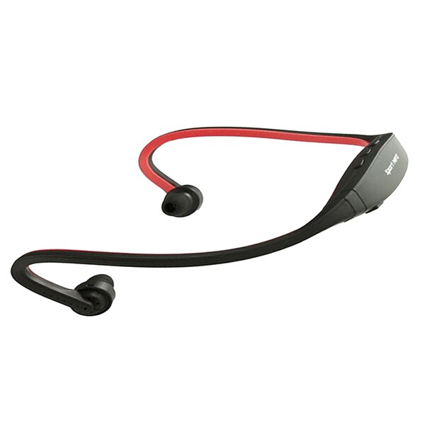 Universal Sport MP3 Player Portable Music Running Headphone Earphone Headset with Card Slot: Red