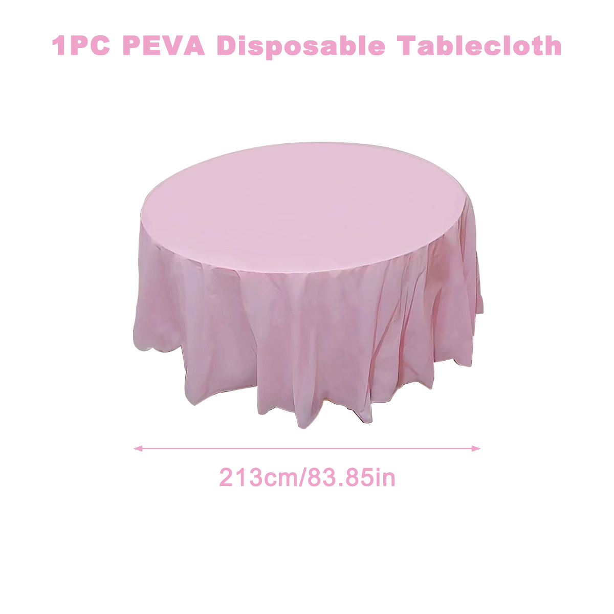 Einfarbige Einweg-Tischdecke, runde Tischdecke, nordische Tischdecke für Zuhause, Hochzeit, Geburtstag, Weihnachten, Party-Dekoration: Licht Grau