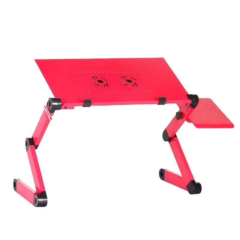 Two Fan Laptop Desks Portable Adjustable Foldable Laptop Notebook Lap PC Folding Desk Table Vented Stand Bed Tray: pink