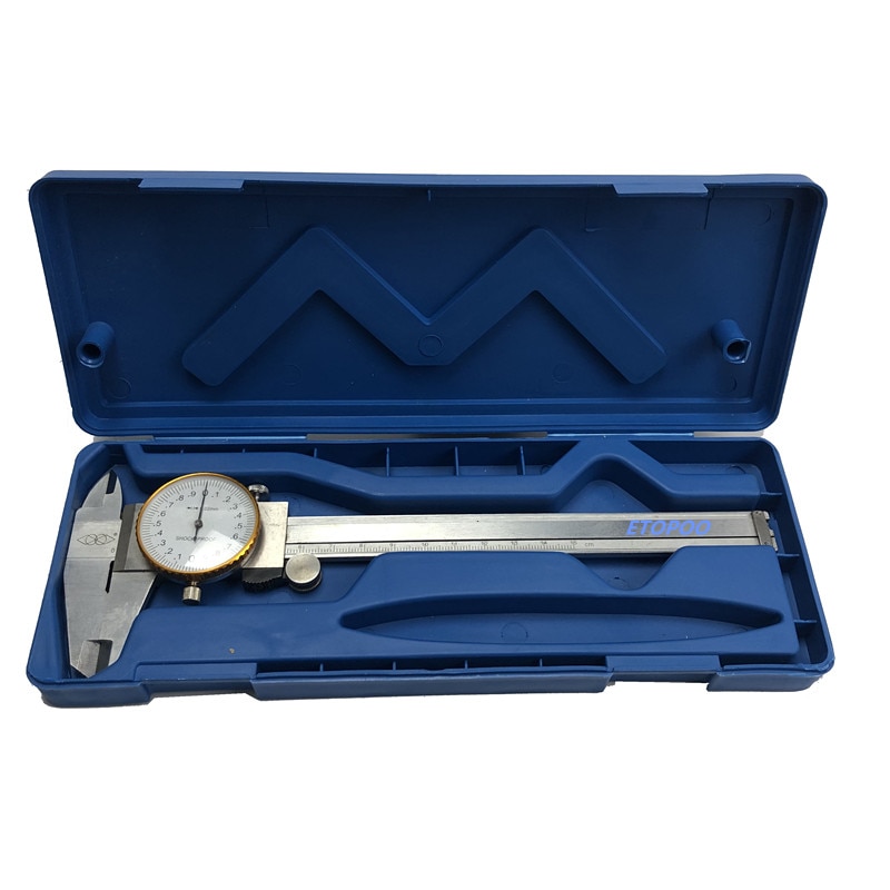 0-150mm 0.02mm Precision dial caliper dial vernier calipe micrometer gauge 6inch stainless steel vernier with table caliper