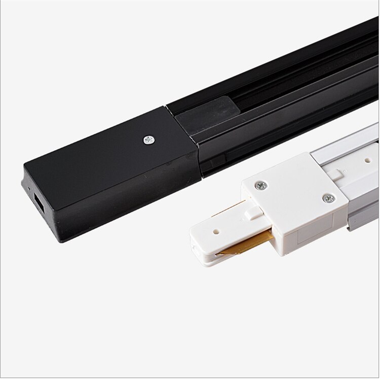 10 stks/partij led Track light rail voor 2 lijn, 150/200 cm aluminium wit en zwart lead rail met connectoren, plafond/wall mounted