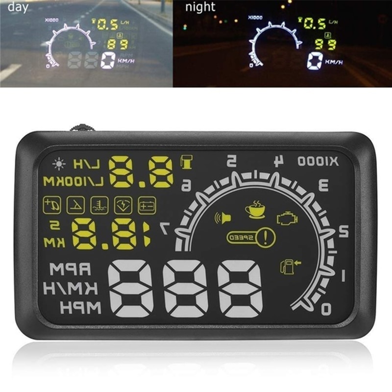 OBDII Car HUD Universal Car Interface HUD Fuel icon Head-Up Display LCD Head-Up Display Overspeed Warning System Car Accessories