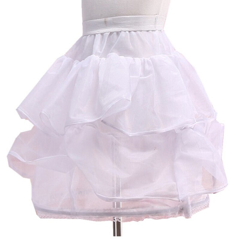 Underkjole 3-12 år børnepiger bryllup underkjole pige nederdel prinsesse fest formel nederdel: Kort underkjole