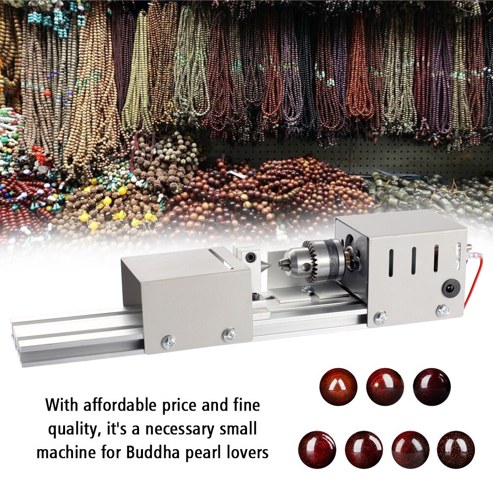 100W Lathe Machine Wood Working DIY Beads Grinding and Polishing Machine Mini Lathe DIY Woodworking Craft Rotary Machine
