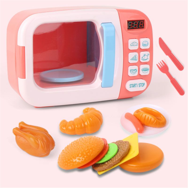 Forno a microonde Cucina Giocare impostato con Giochi Di Imitazione Cibo Finto-grande per i più piccoli di Età Compresa Tra 3 e più vecchio-educativi di Potenza Della Batteria: A