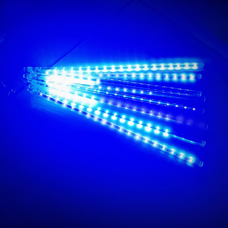 Kerst Festoen Lights Meteorenregen Led Fairy Guirlande Licht String 30Cm 50Cm 8 Tube Waterdichte Tuin Decoratie: blue / 50cm