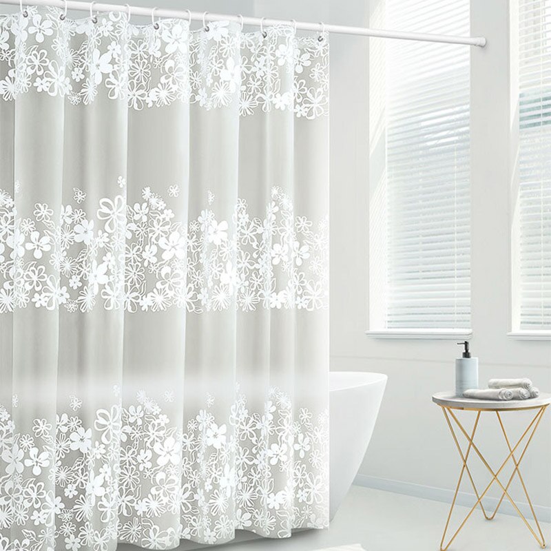 Doublure de rideau de douche en PEVA | Pisselion blanc clair avec rideau de douche, crochets anti-rouille, rideaux épais imperméables BDF99