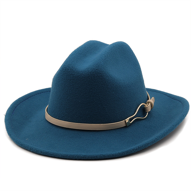 Sombrero de fieltro clásico británico para hombre y mujer, accesorios de sombrero de vaquero, sombrero de Jazz, sombrero de caballero: 19