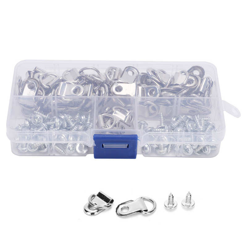 Kit de cintre avec anneau en D pour image, crochet simple en fer, attaches à vis pour le travail du bois, 80 pièces