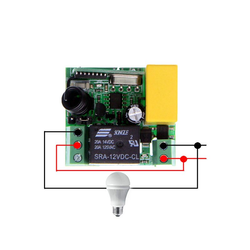 Simple Mini Size 10A AC 220V 1CH 1 CH 10A RF Wireless Remote Control Switch System, Receiver+ Transmitter ,315/433 MHz