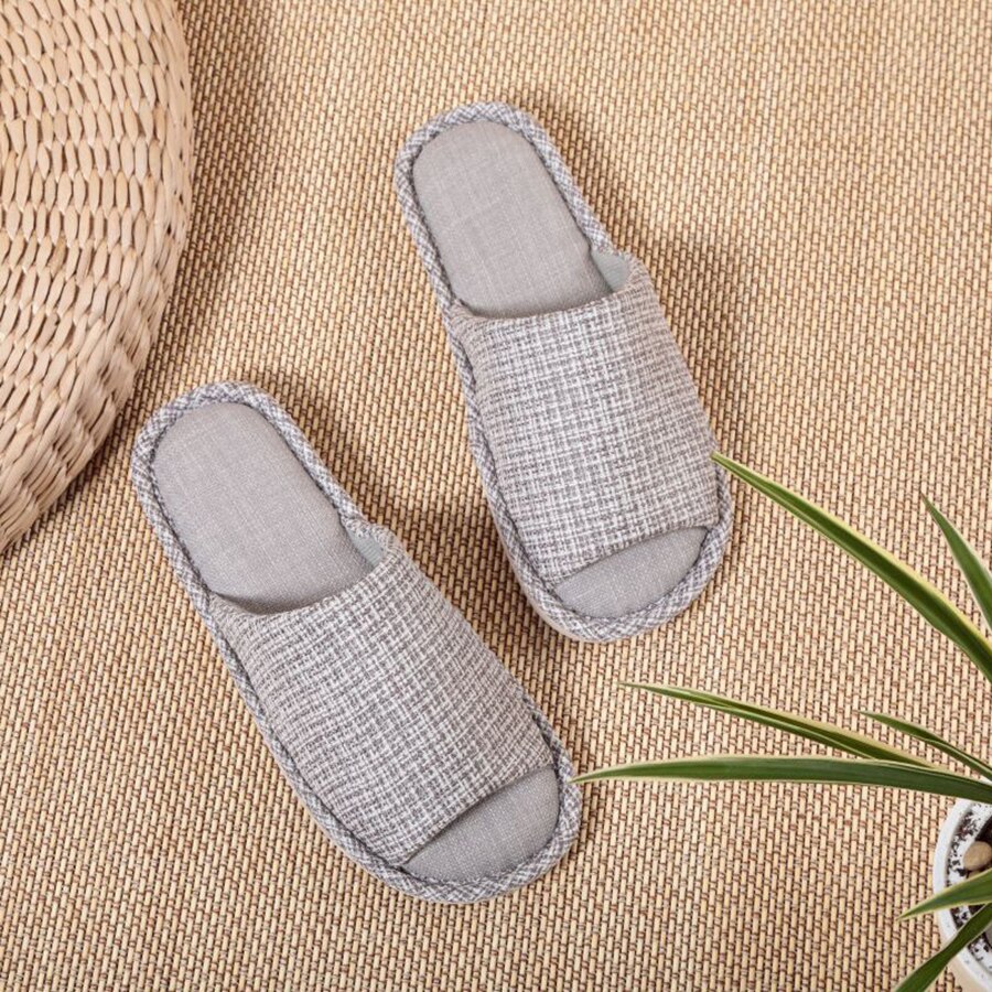 Zapatillas planas de lino para hombre, zapatos blandos cómodos, de otoño e invierno