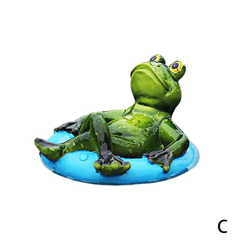Statue de grenouilles flottantes en résine, Sculpture de grenouille mignonne créative pour étang de jardin en plein air décoratif pour décoration de jardin de bureau à domicile 2022