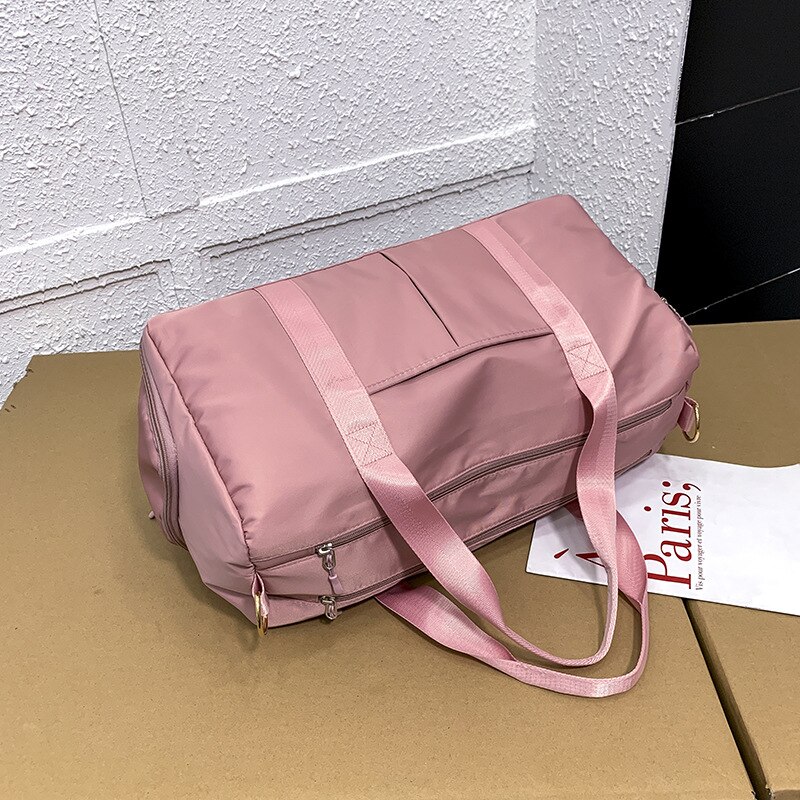 Nylon dames heren reis sport gym schoudertas grote waterdichte nylon handtassen zwart 4 kleuren outdoor sporttassen