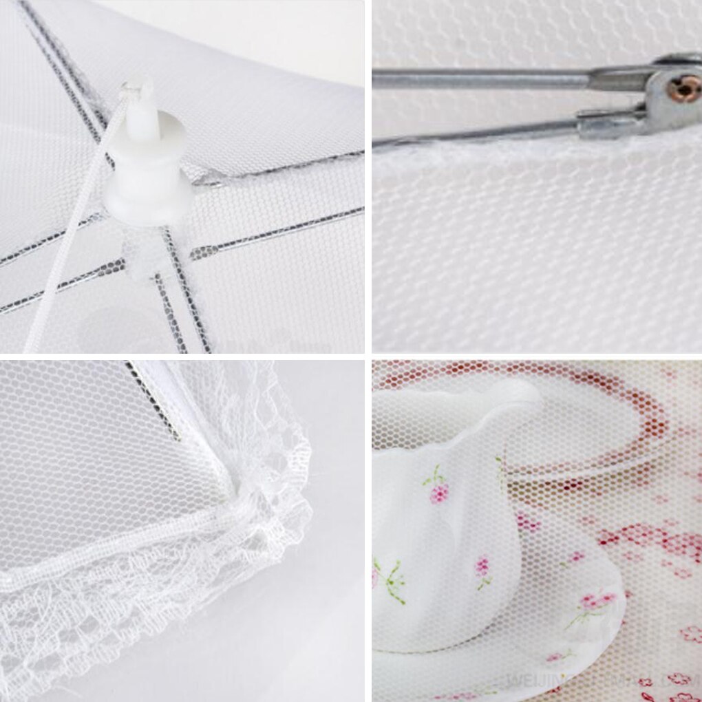 Folding Food Mesh Cover Tent Home Dining Table Kitchen Counter Meal Vegetable Fruit Umbrella Breathable Insect-proof Food Cover