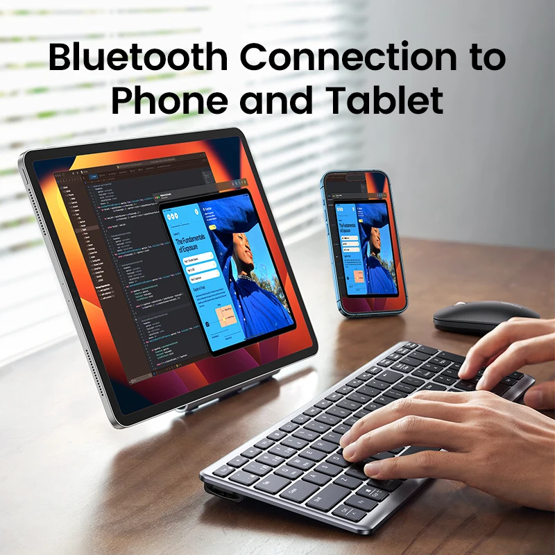 Bezprzewodowa klawiatura Bluetooth 5.0 2.4G angielski 102 klawisze dla MacBook iPad Tablet USB C ładowalna klawiatura akcesoria komputerowe