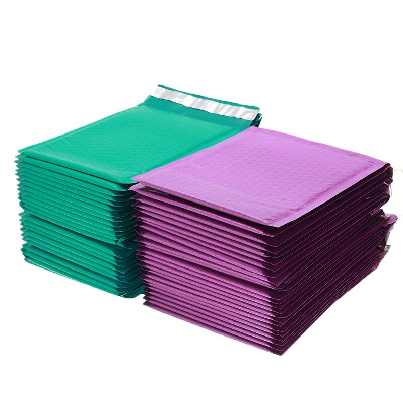 25 stuks/partij groene paarse schuim enveloppen zelfklevende mailers gevoerde enveloppen met bubbeltjesplastic verzendverpakkingen