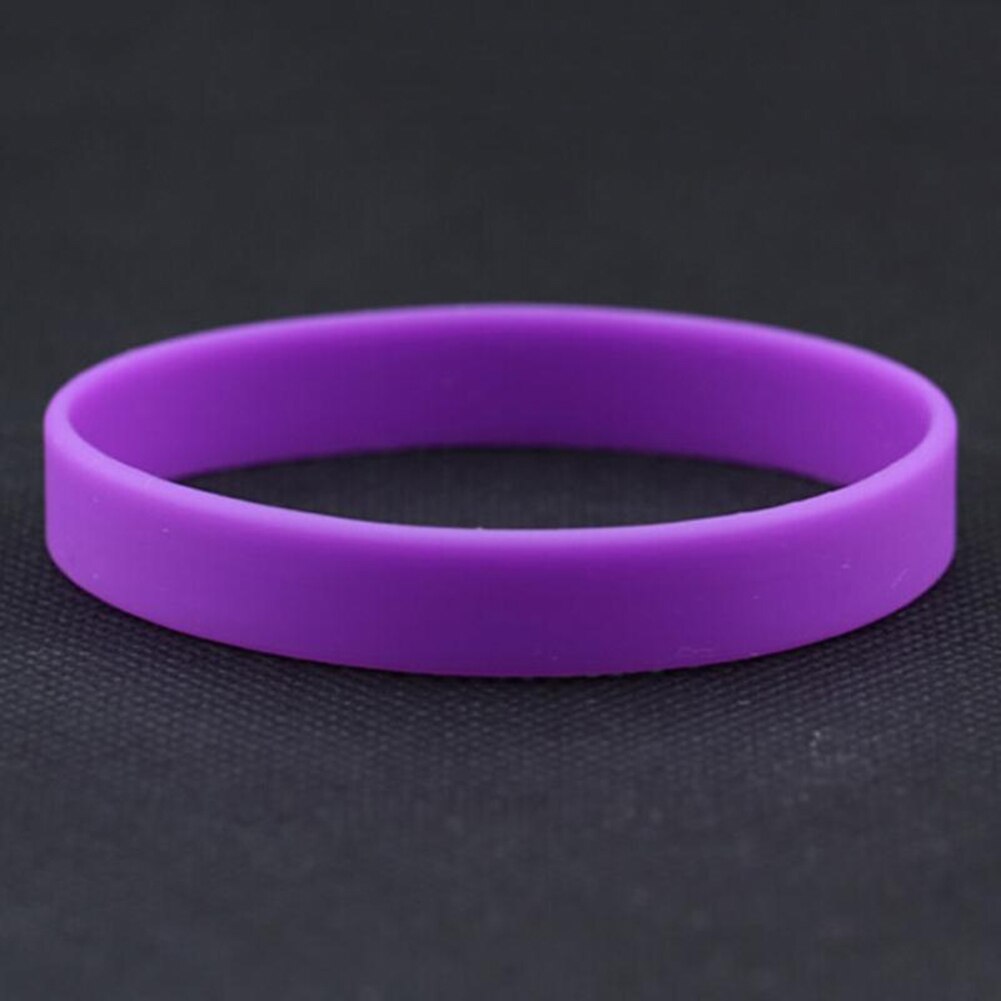 Sports Fitness Silicone Rubber Elasticity Wristband Cuff Bracelet Basketball Sports Wrist Band 12 Colors: Purple
