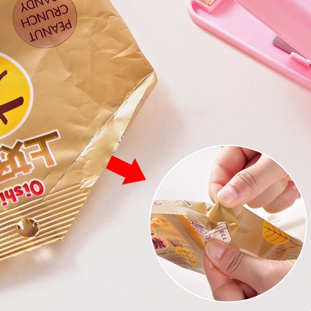 1 stk mini bærbar vakuum fødevareforsegler varmeforseglingsmaskine impulspose forseglingsmaskine plastposer forseglingsværktøj