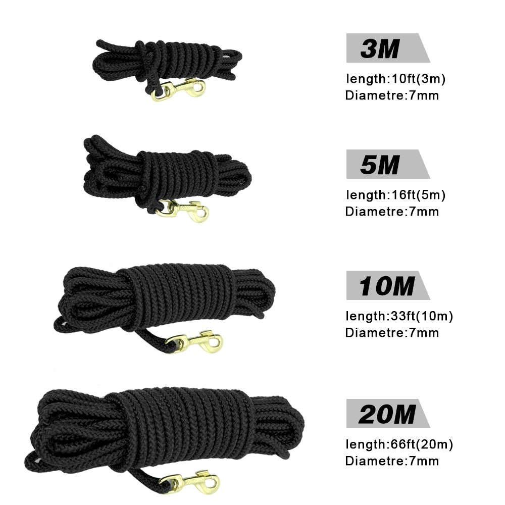 Nylon Hund Lange Leine Haustier Verfolgung Leine Schwarz Runde Seil Hunde gehen Ausbildung Blei Leinen 3 M/5 M /10 M/20 M Für Mittel groß Hunde