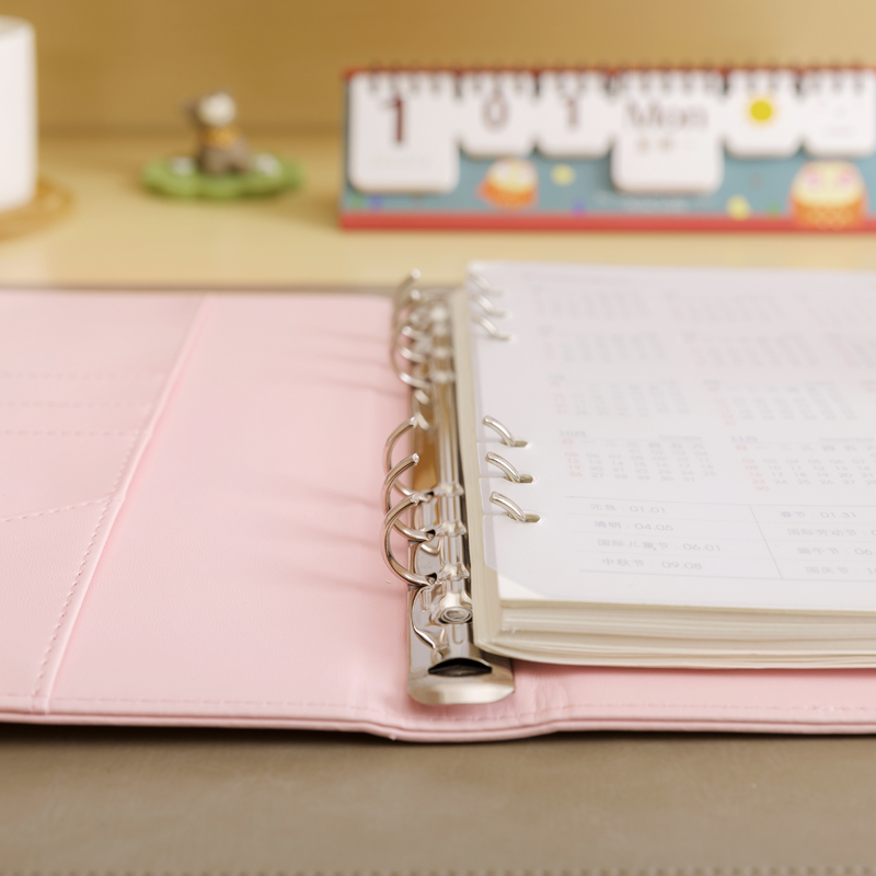 Macaron læder spiral notesbog original kontor personlig dagbog / uge planlægger / dagsorden arrangør søde ring papirvarer bindemiddel  a5 a6