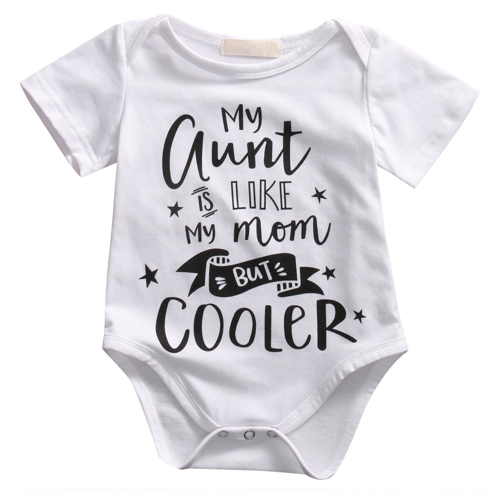 Cute Summer Newborn Infant Baby Boy Girl my aunt Romper Jumpsuit Outfit Clothes Set