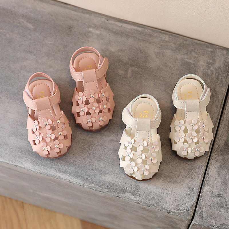 Baby Meisjes Bloemen Sandalen Zachte Pu Leer Peuter Babyschoenen Cut-Out Strand Sandalen Zomer Prinses Schoen SXJ052