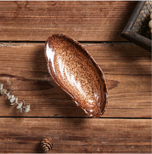 Imitation Oyster Shell Tableware Ceramic Western Plate Restaurant Hotel Ceramic Sushi Plate Cold Dish Home Small Dish: C-S 1PCS