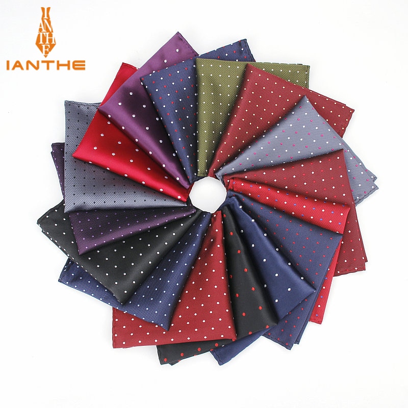 Mannen Klassieke Pocket Vierkante Dot Patroon Zakdoek Mode Zakdoek Voor Mannen Pakken Zakdoeken Vintage Handdoek Accessoires Marine