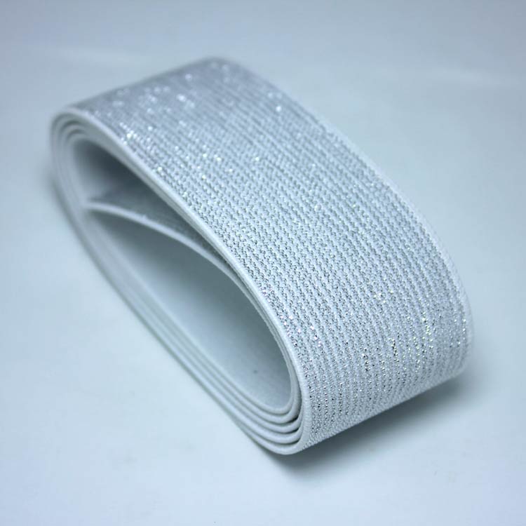 elastische band/goud en zilver brede elastische band/brede riem decoratie met 2-6 cm accessoires: silver white / 30mm