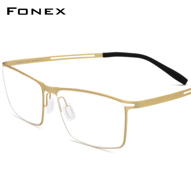 B Titan Brillen Rahmen Männer Rezept Ultraleicht voll Elastische Myopie Optische Gläser Rahmen Mann Schraubenlose Brillen 874: Gold