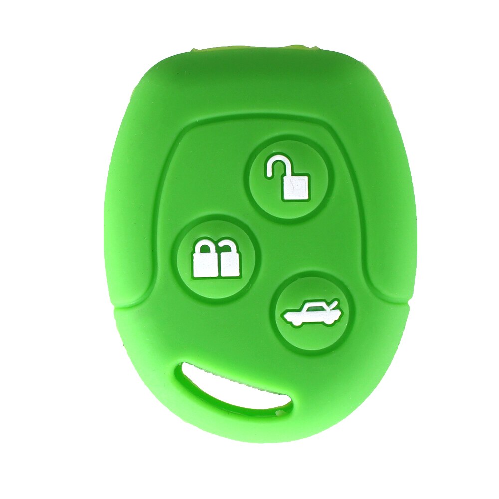 Keyyou 3 Knoppen Silicone Key Cover Voor Ford Mondeo Fiesta Focus C-MAX S-MAX Transit Ka Galaxy Afstandsbediening Houder Case Fob: green